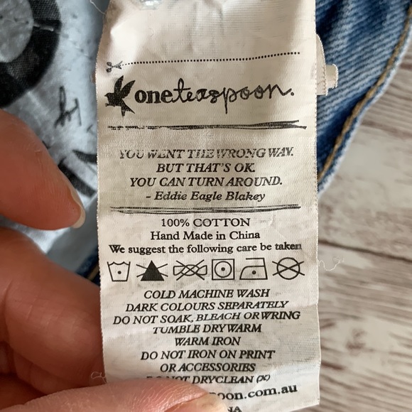 One Teaspoon Awesome Baggies Medium Wash Super Distressed Ripped Straight Jeans - Picture 10 of 14